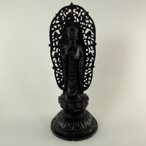 Buddha Statue Standing on Lotus Zen Serene‎ Meditation Open Palm Offering 10.5
